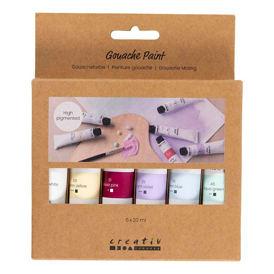 Pittura a guazzo Creative Company, colori pastello, 6x20 ml 1 scatola