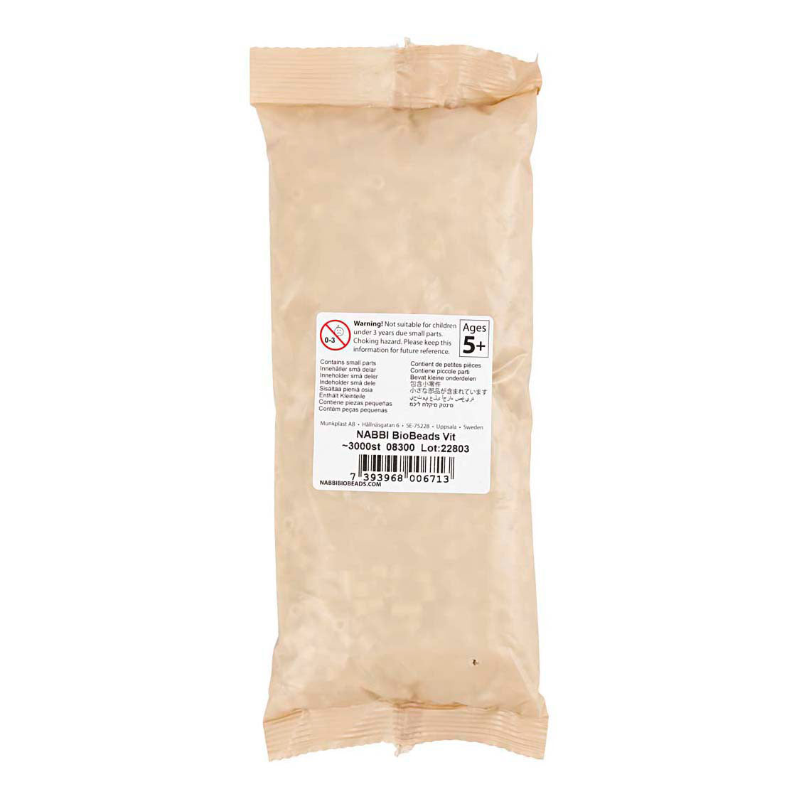 Creativ company nabbi biobeads 5x5mm blanco - 3000 uds.