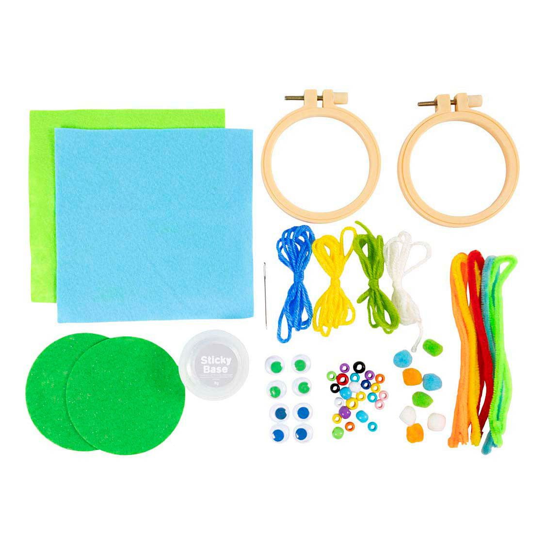 Mini set hobby per ricamo Creativ Company, facce, blu, verde, 1 scatola