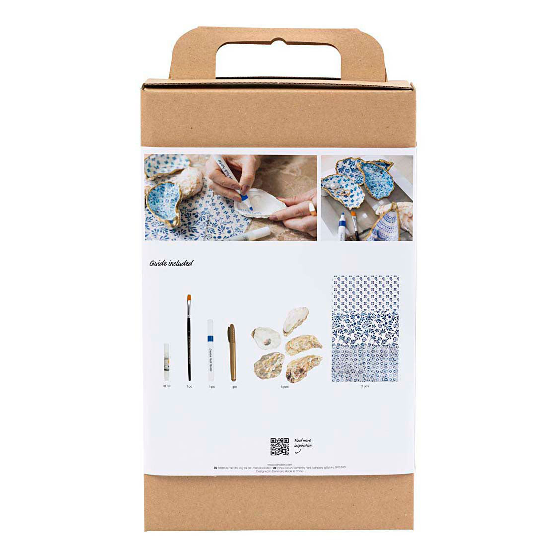 Creativ company hobby set decoupage, conchas de ostras, azul, 1 caja