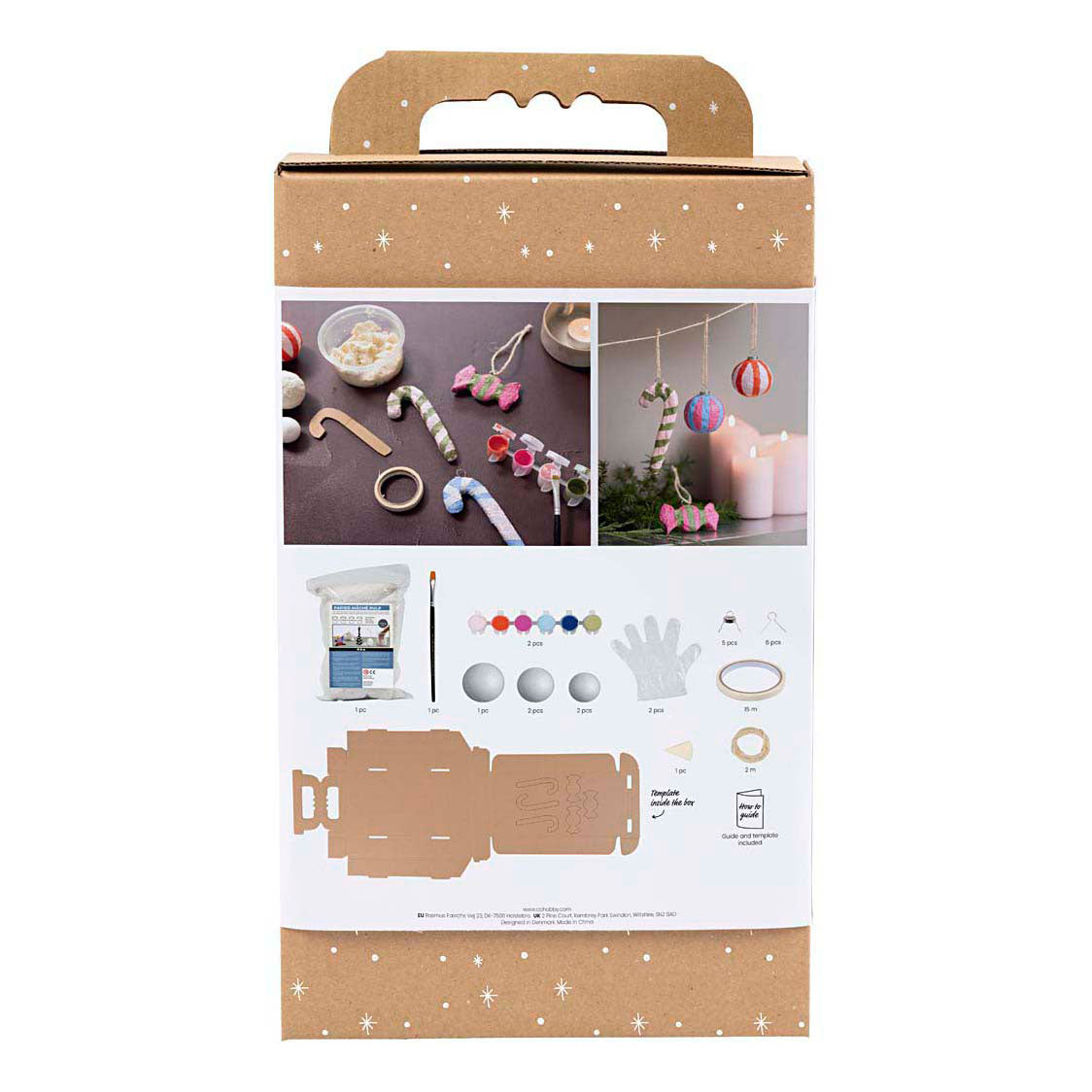 Creativ company set de modelismo, figuras navideñas de pulpa, varios colores, 1 caja