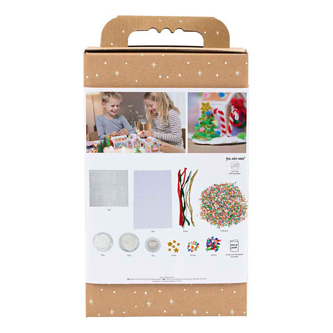 Set hobby Creative Company perline da stiro, casetta natalizia, vari colori, 1 scatola