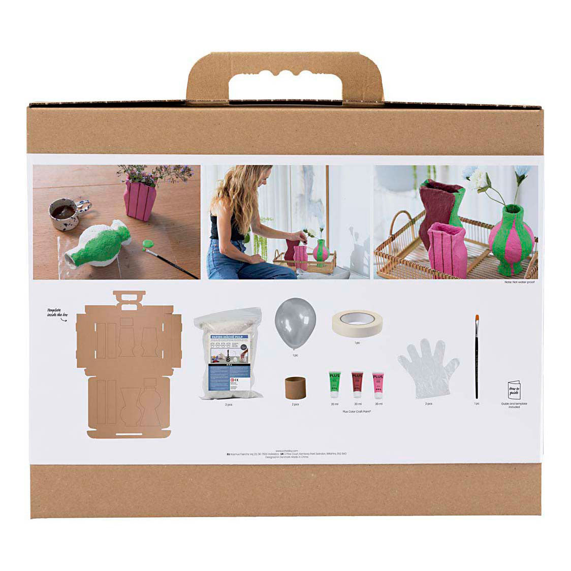 Creativ company maxi set de modelismo, jarrones de papel maché, varios colores, 1 caja