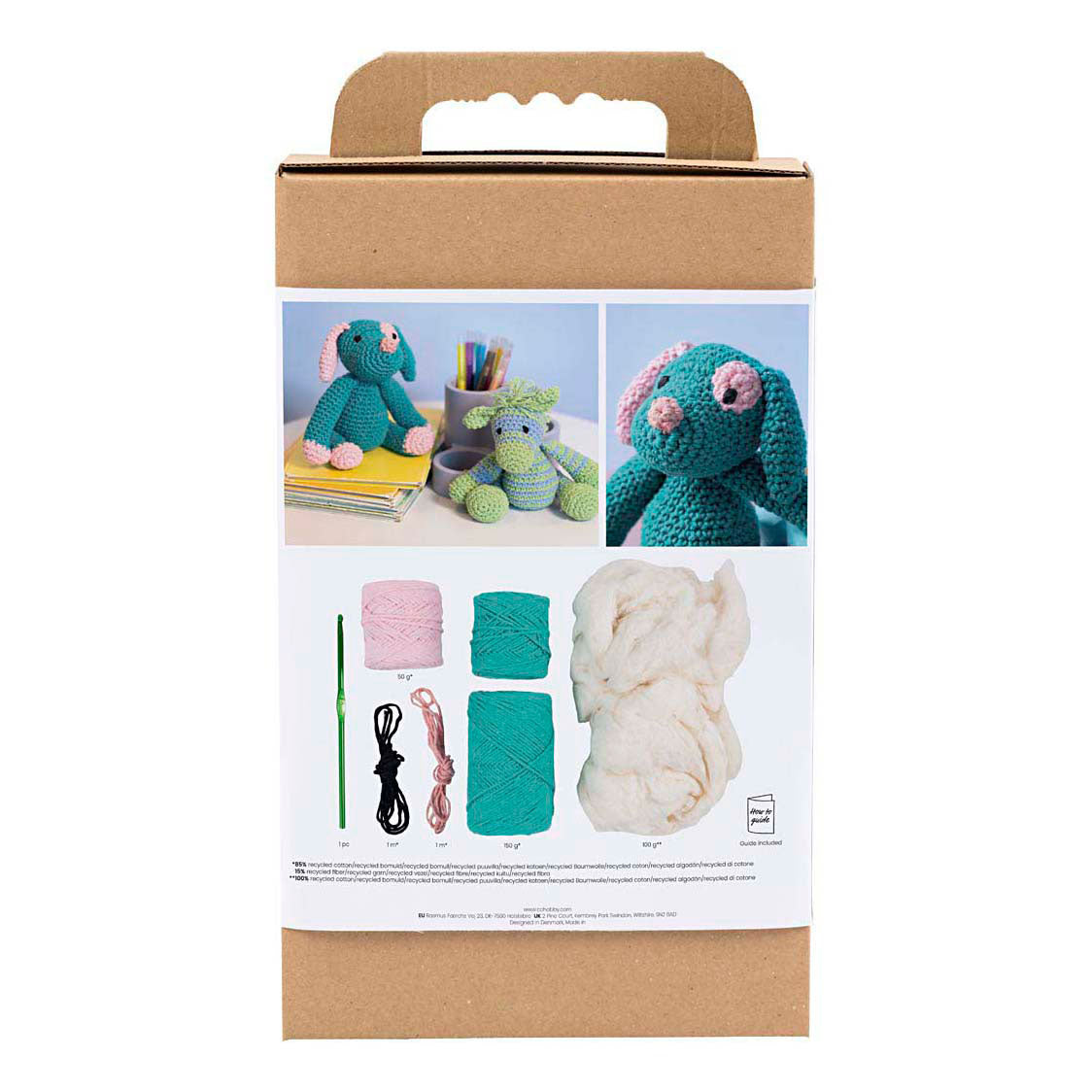 Set hobby Creativ Company amigurumi, cucciolo, rosa pastello, turchese scuro, 1 scatola