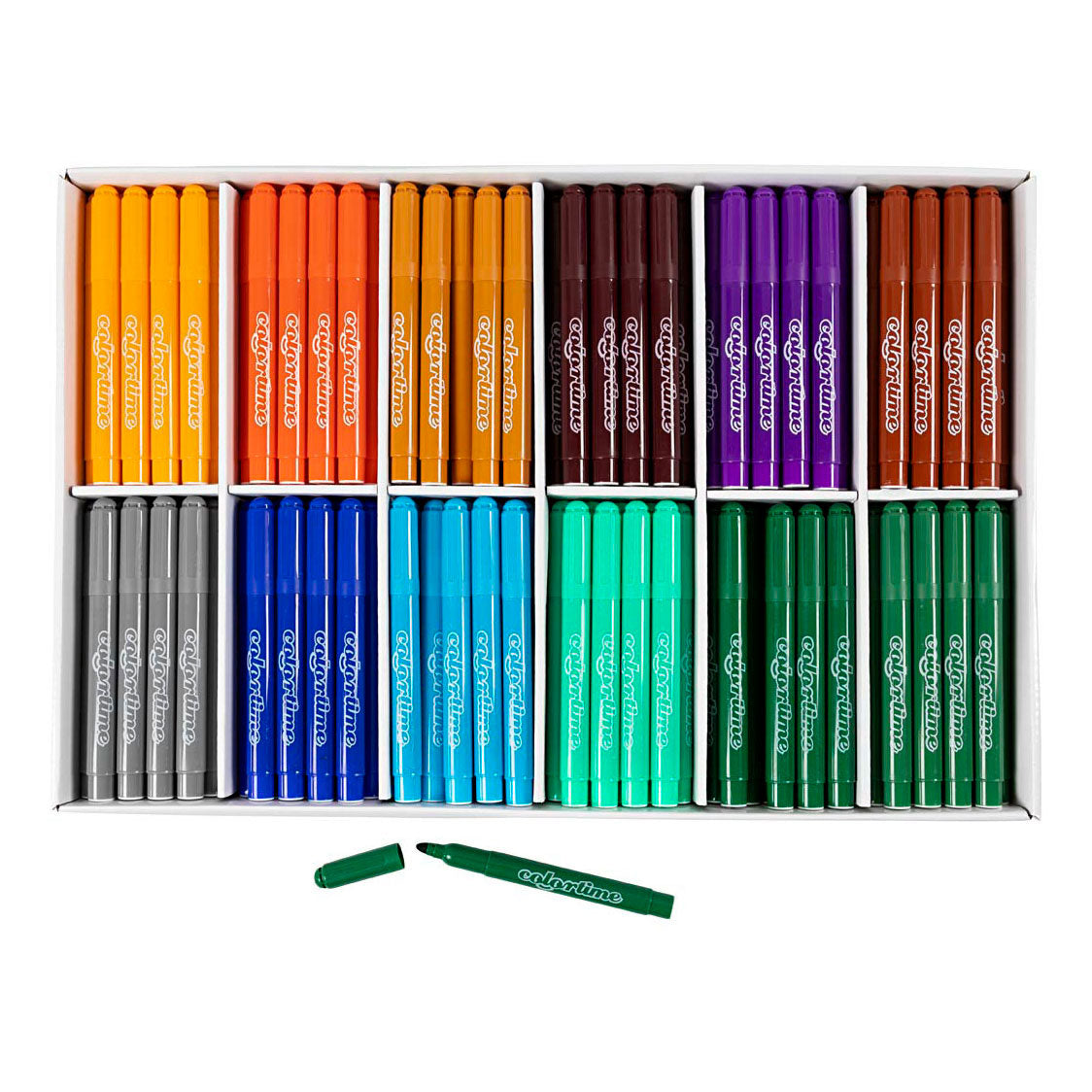 Pennarelli Colortime, larghezza tratto 5 mm, colori extra, 12x24 pezzi, 1 scatola