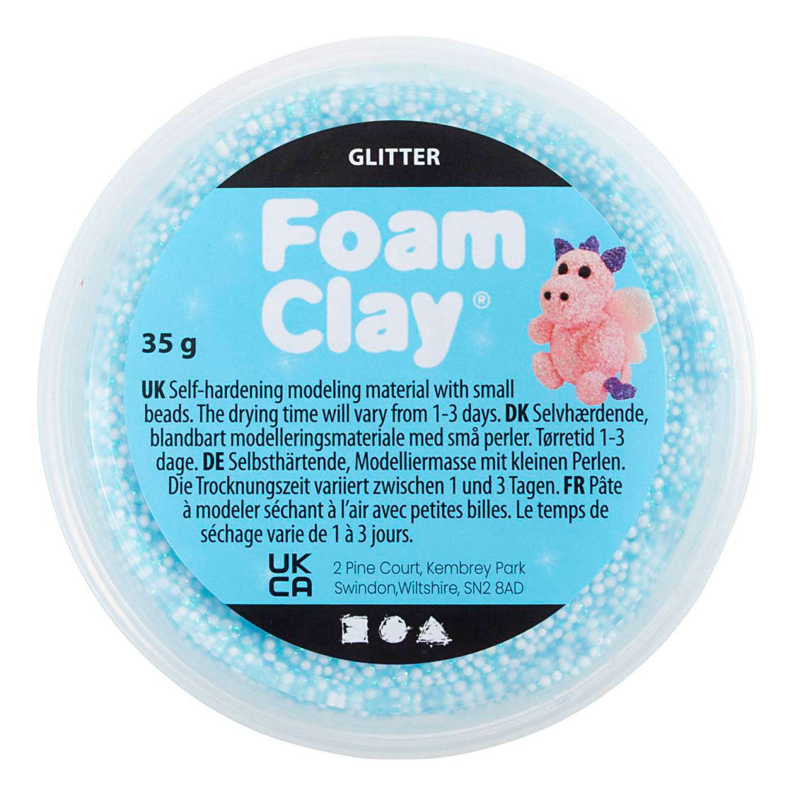 Creativ company Foam Clay glitter azzurro - 35gr.