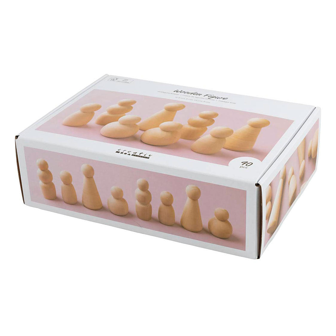 Figura de madera Creativ Company, h: 5-8 cm, 90 div 1 caja