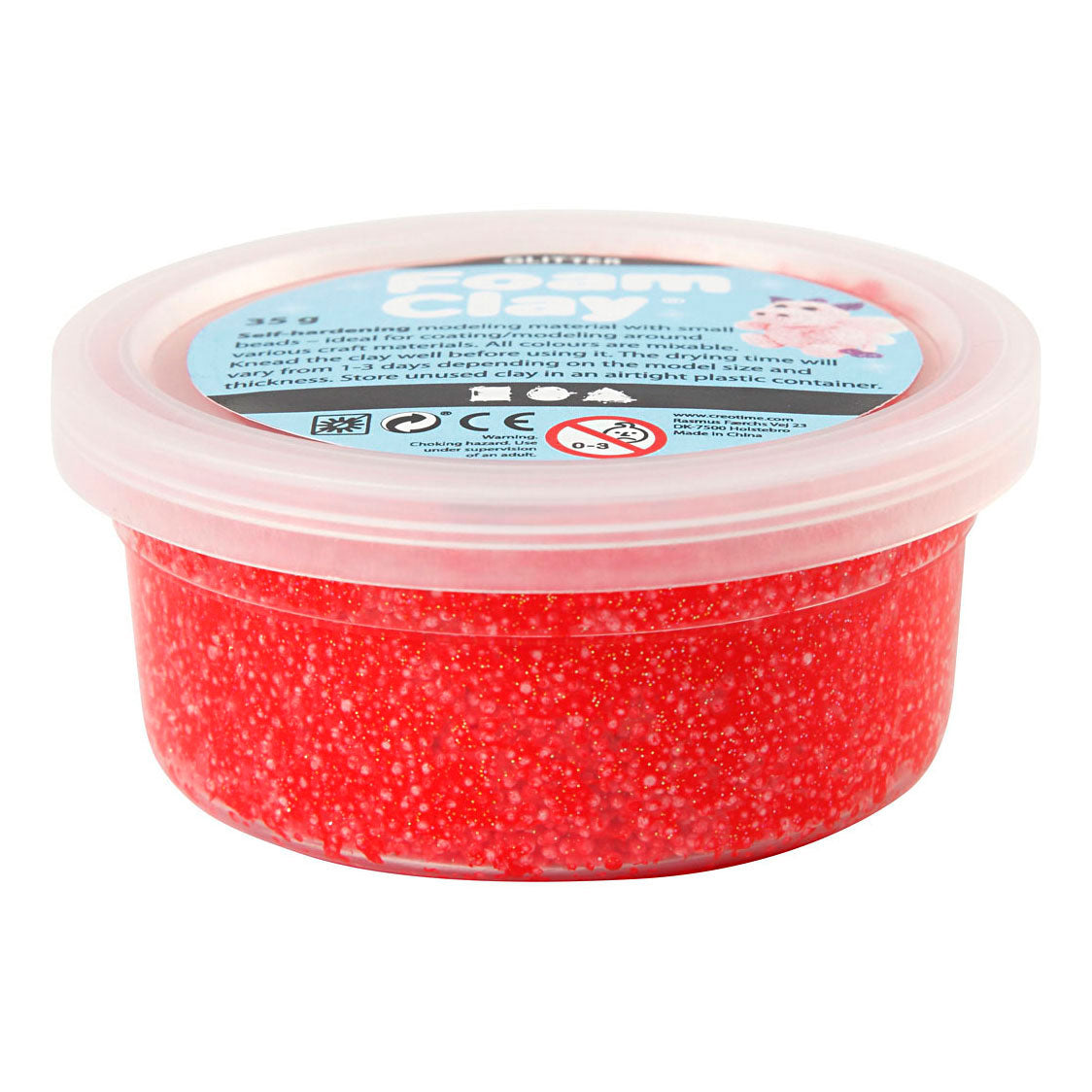 Foam clay ®, glitter, rosso, 35 gr 1 scatola