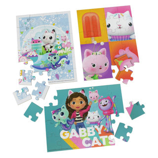 Spinmaster Gabby's Dollhouse Puzzle 3 Pack: Puzzle in legno in scatola di legno | 2 pezzi