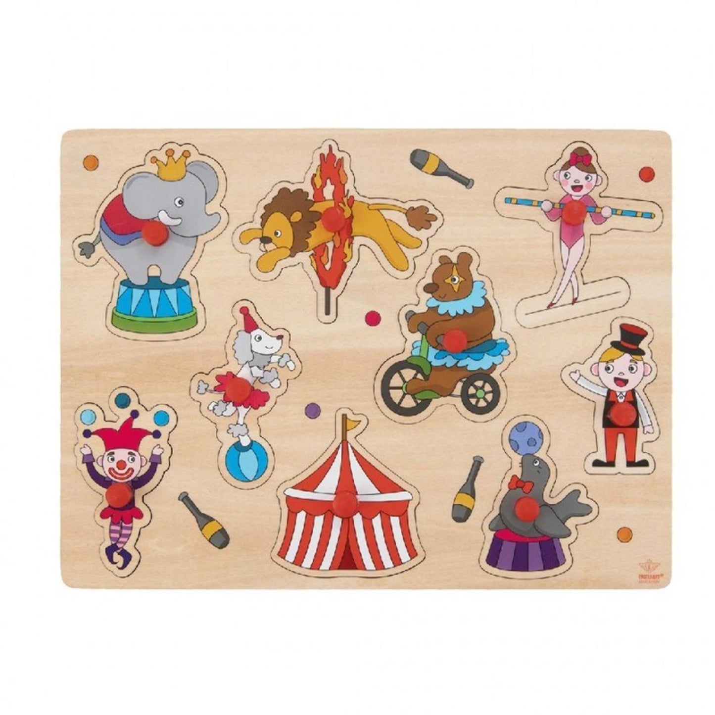Engelhart puzzle botones de madera circo 9 piezas