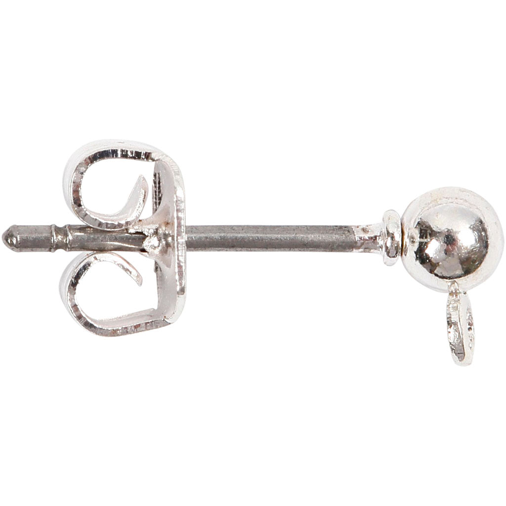 Pendientes creativos de empresa, l: 13 mm, p 3,8 mm, medida agujero 0,8 mm, plateado, 10 unidades 1 caja