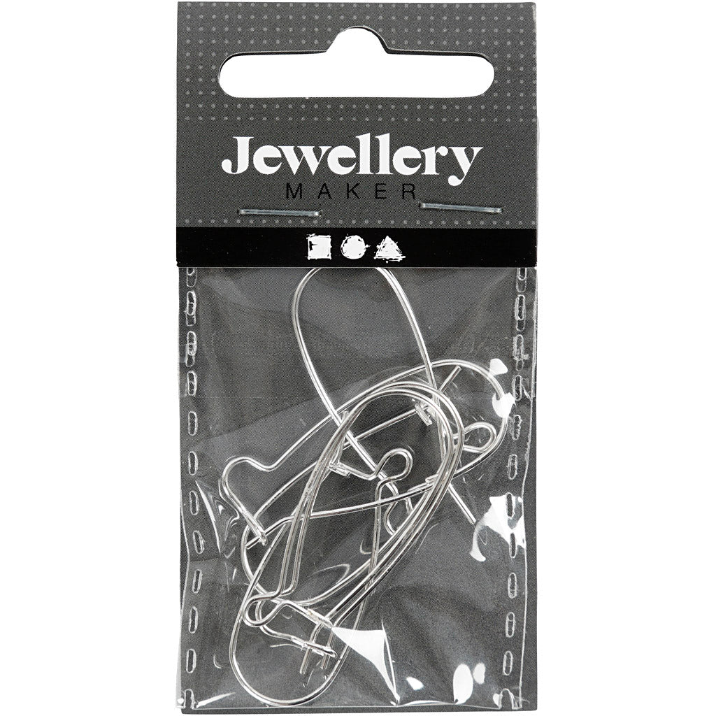 Orecchini Creative Company, l: 25 mm, placcati in argento, 6 pezzi 1 scatola