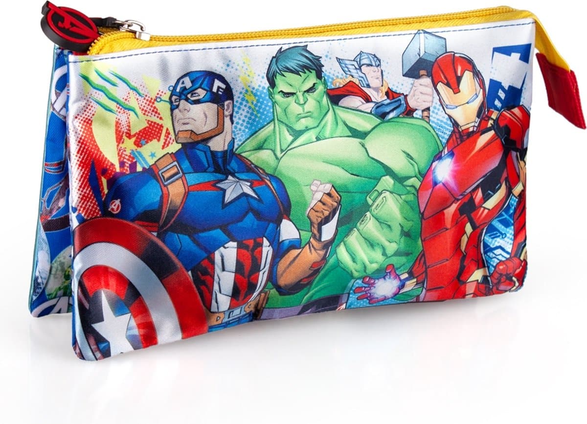 Estuche jim jam avenger estuche 3 compartimentos con 2 cremalleras