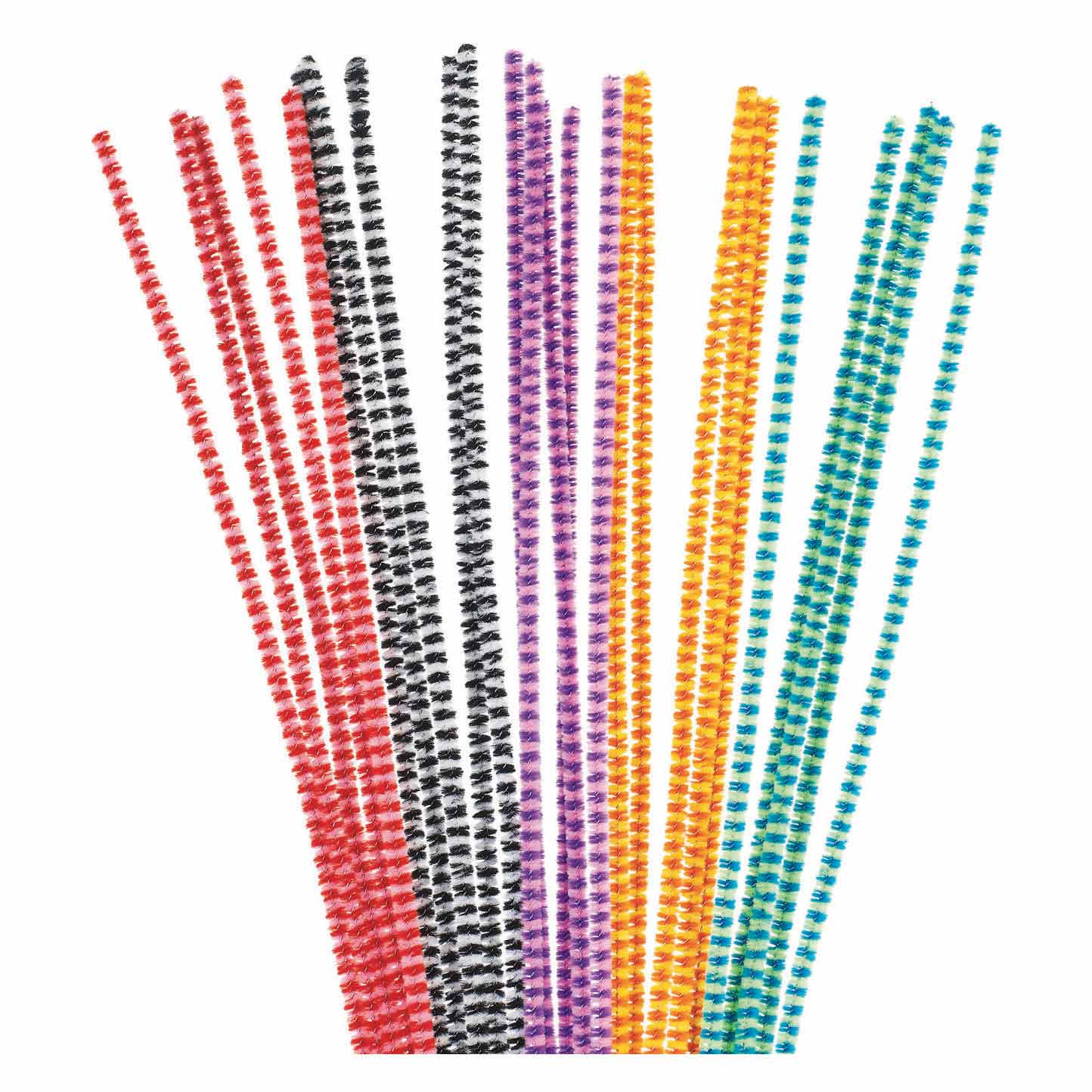 Coloraciones: alambre de chenille rayado, 100.