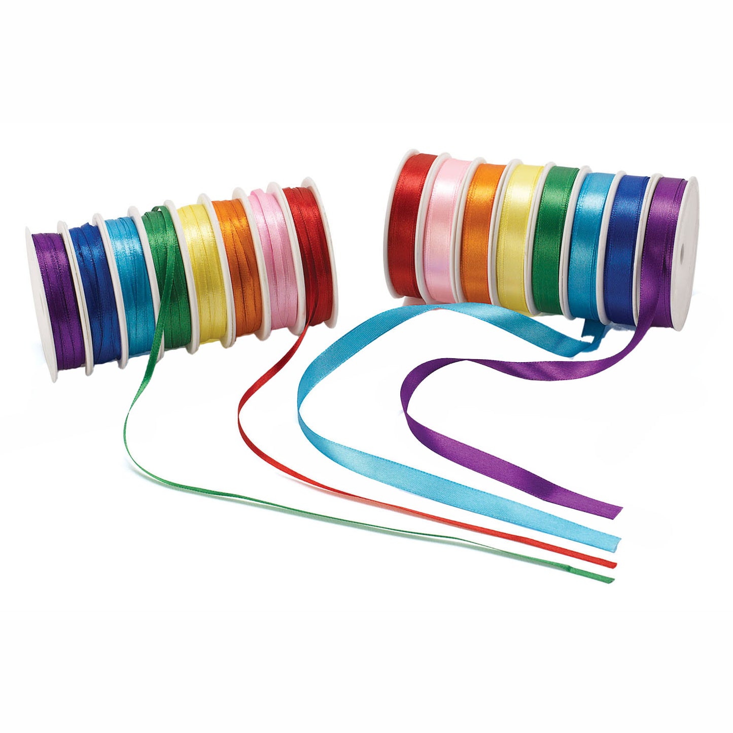Coloraciones: cinta de satén 16 bobinas de color, 120mtr.