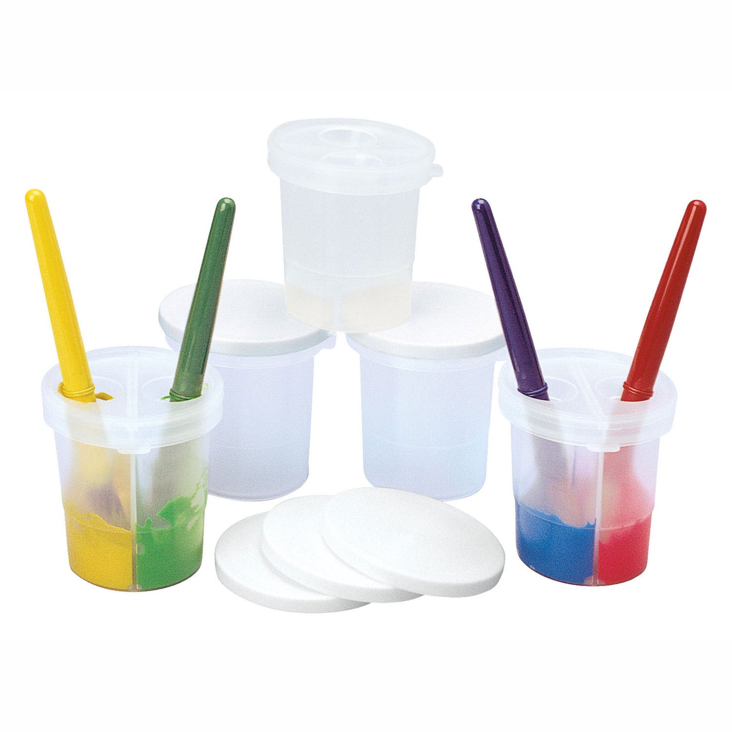 Colorations - Tazza per pittura con coperchio e 2 scomparti, set da 5
