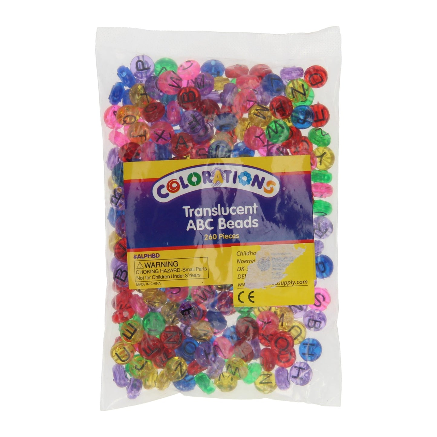 Colorazioni - perline alfabeto trasparenti, 260pz.