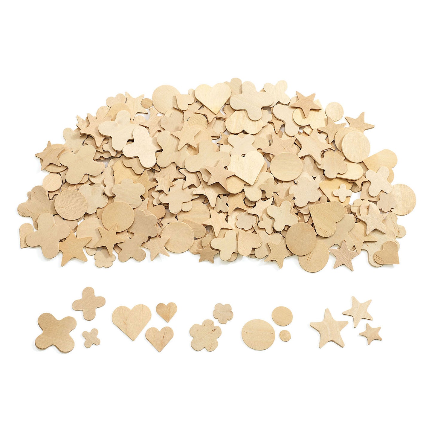 Colorazioni forme di legno naturali in 5 design, 350st.