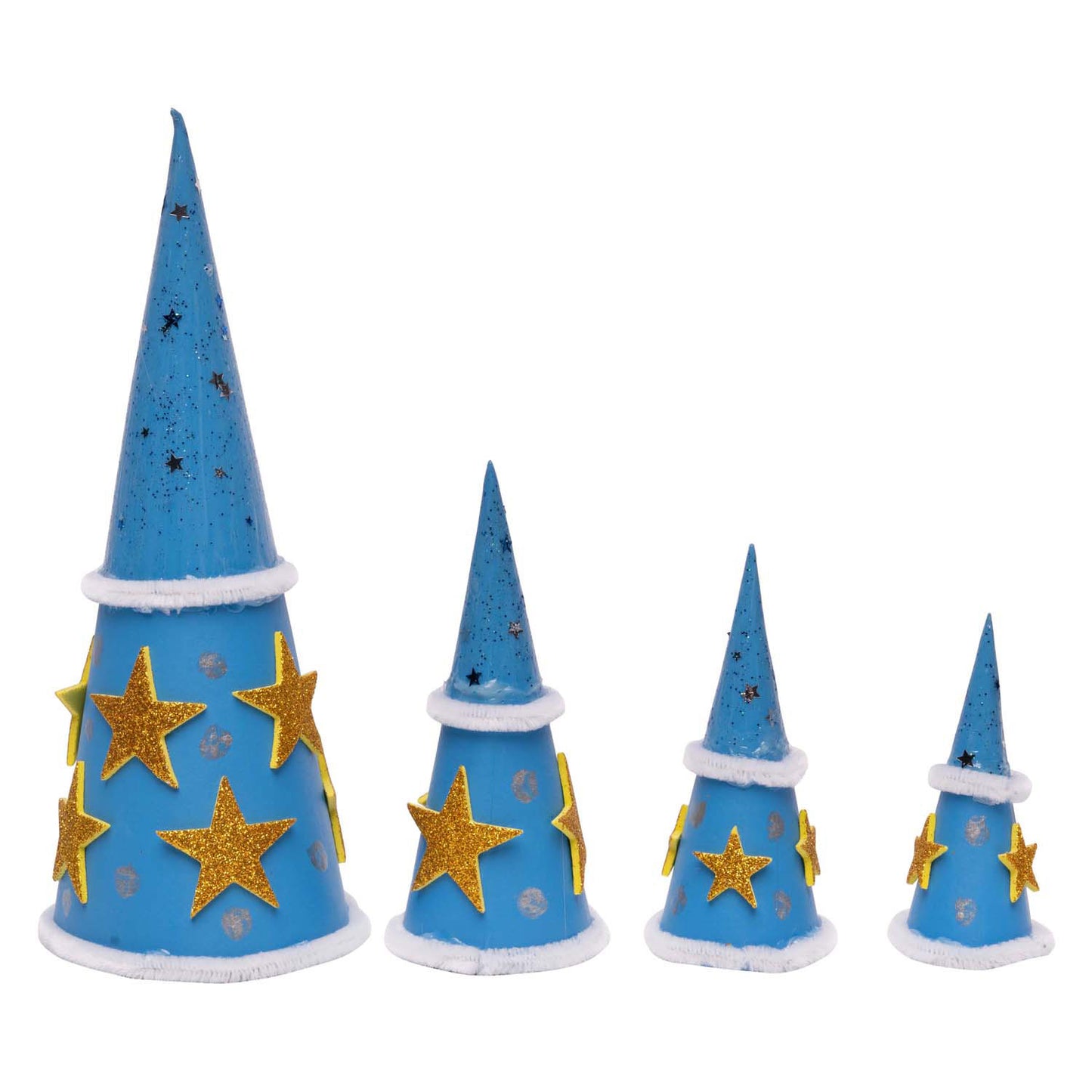 Coloraciones - Conos de papel -mache - 8, 10, 12 cm, 30º.