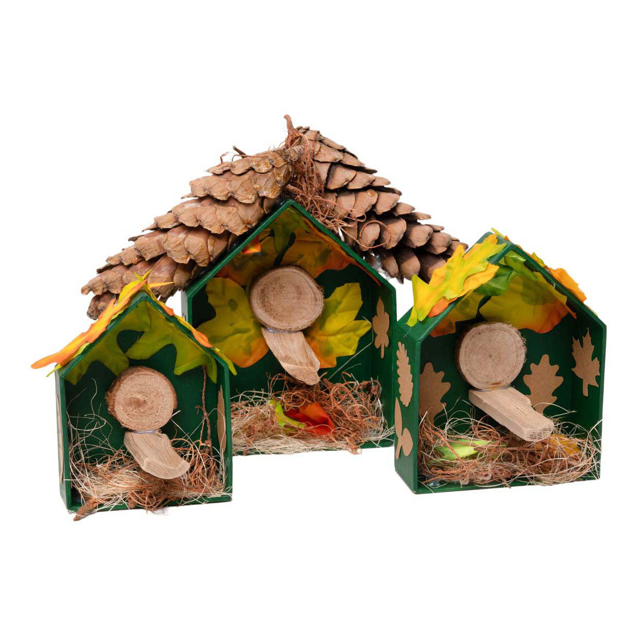 Colorations - Paper -Mache Houses, 3 °.