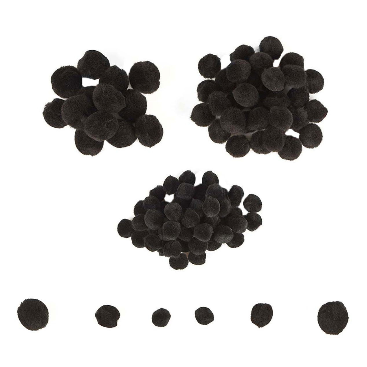 Colorazioni - Mini Pompons Nero, 100 °.