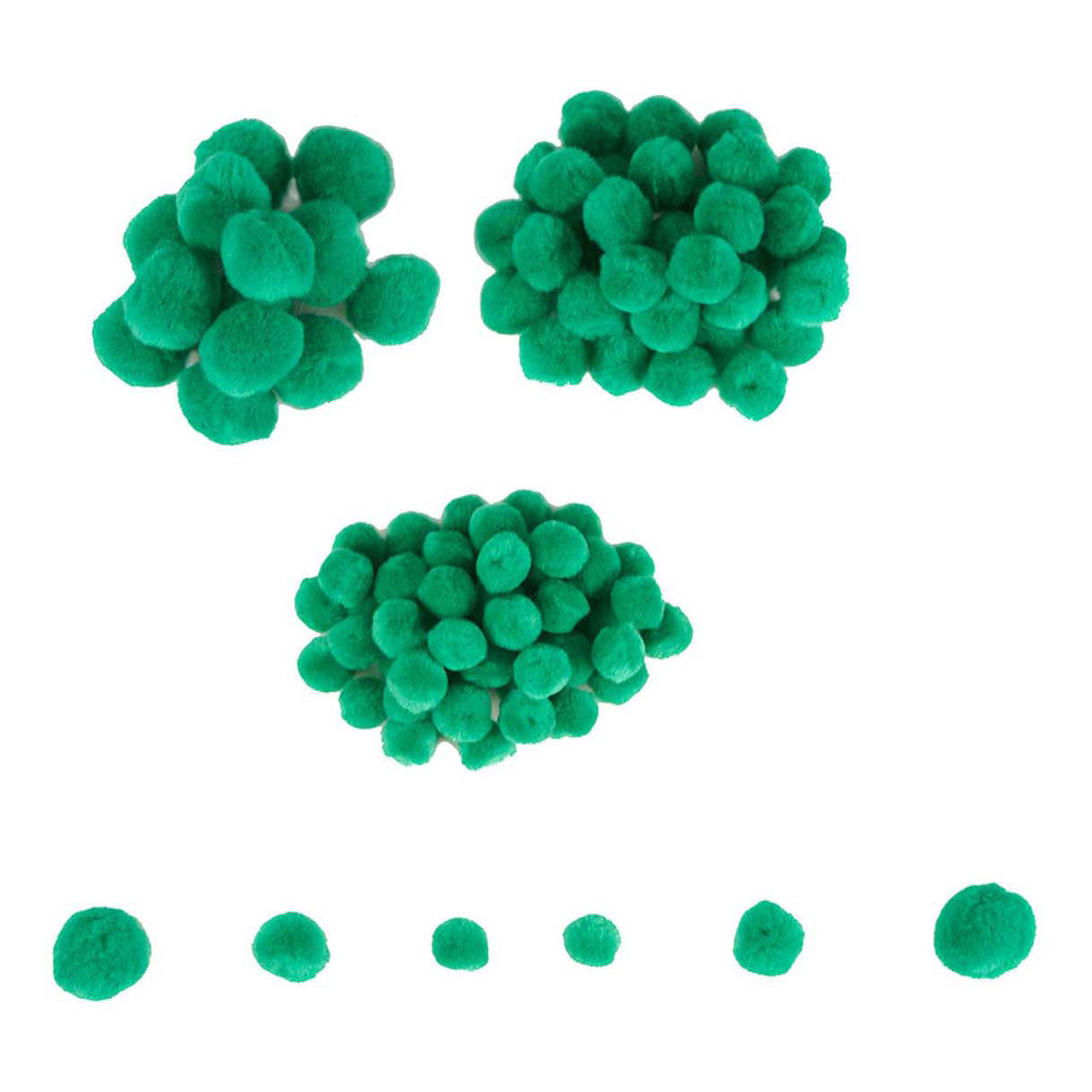 Coloraciones - Mini Pompones Verdes, 100.