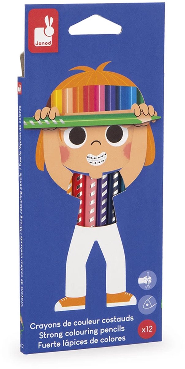 Janod - colo - matite colorate - set con 12 colori diversi