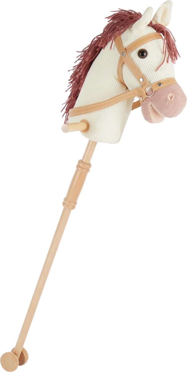 Bieco hobby horse ginger - cavallo bianco su bastone con ruote - 2+ anni - 74000192