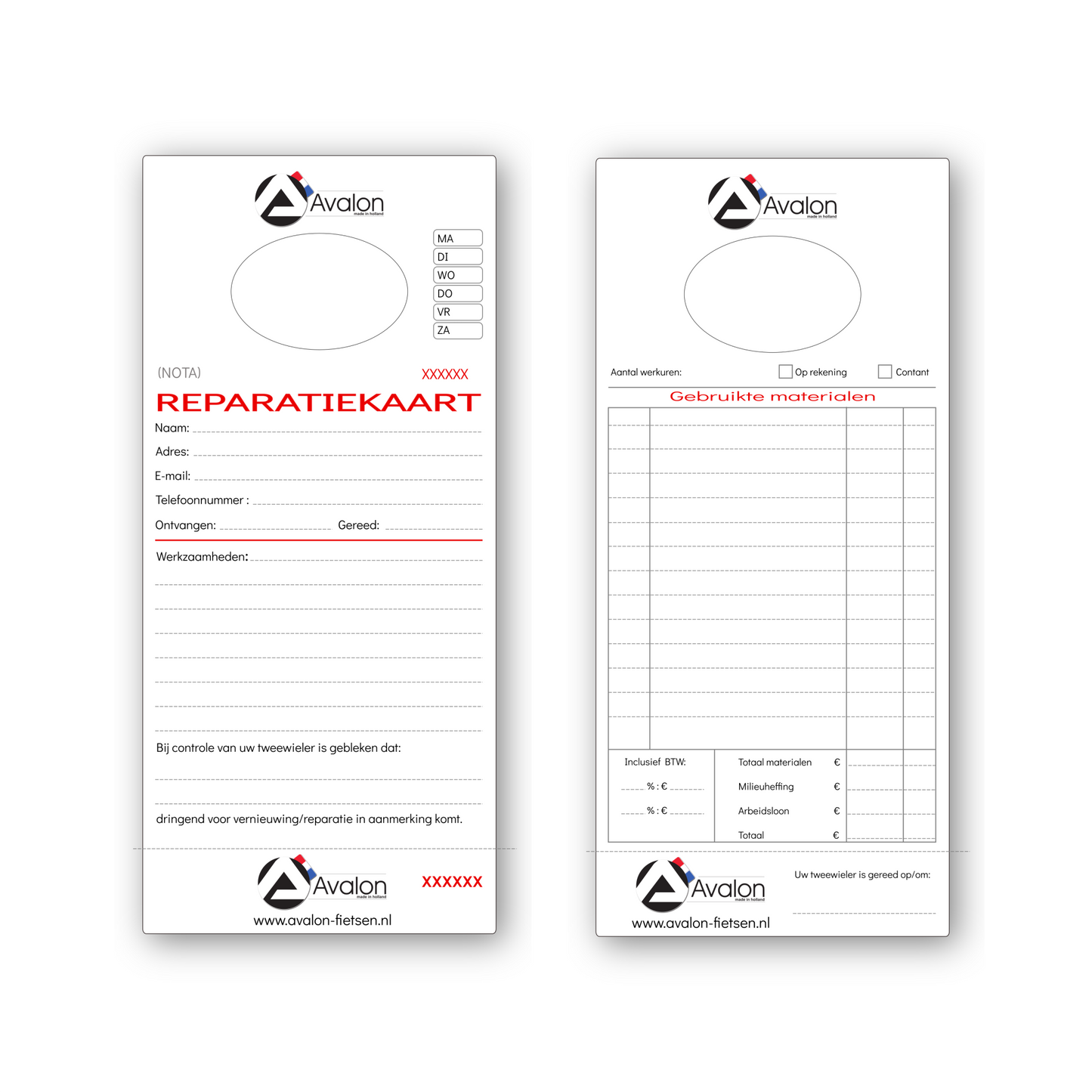 Carte di riparazione di Avalon. 250 pezzi, numerati