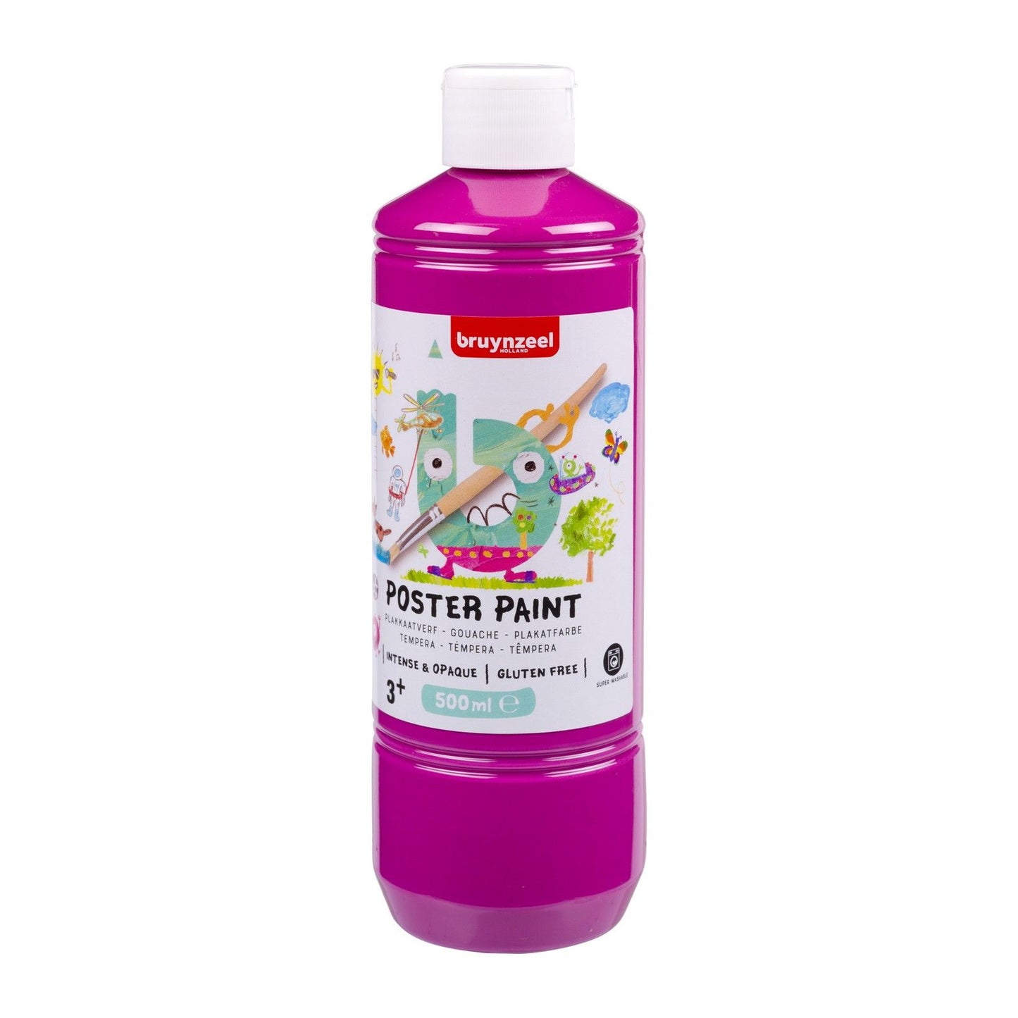 Bruynzeel • pittura a guazzo per poster da 500 ml rosa intenso