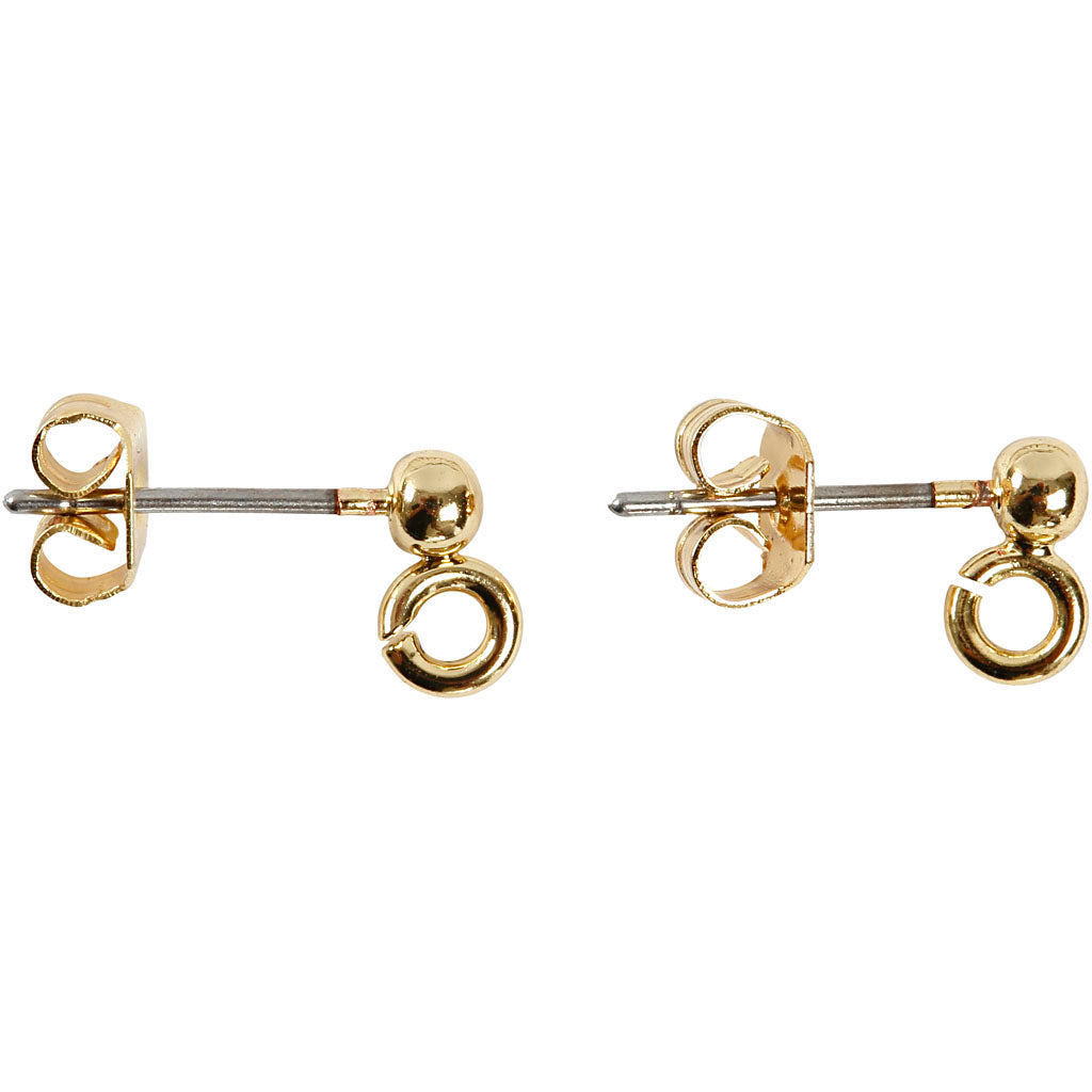 Pendientes creativos de empresa, l: 13 mm, p 3,8 mm, medida agujero 0,8 mm, chapado en oro, 10 unidades 1 caja