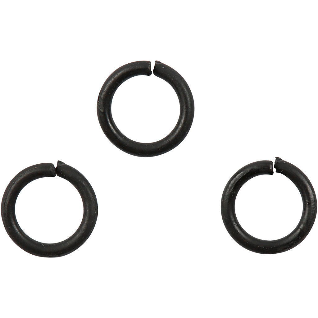 Anelli Creative Company, misura 7 mm, spessore 1 mm, neri, 50 pezzi 1 scatola