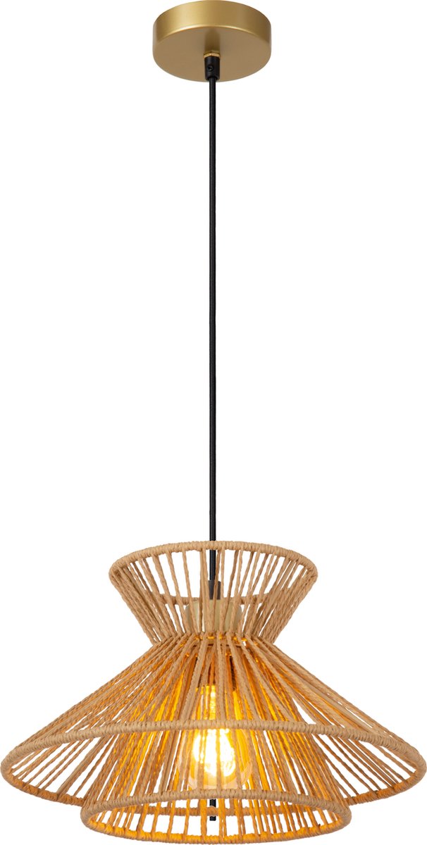Lucide tasman - hanglamp - 1xe27 - naturel - japandi
