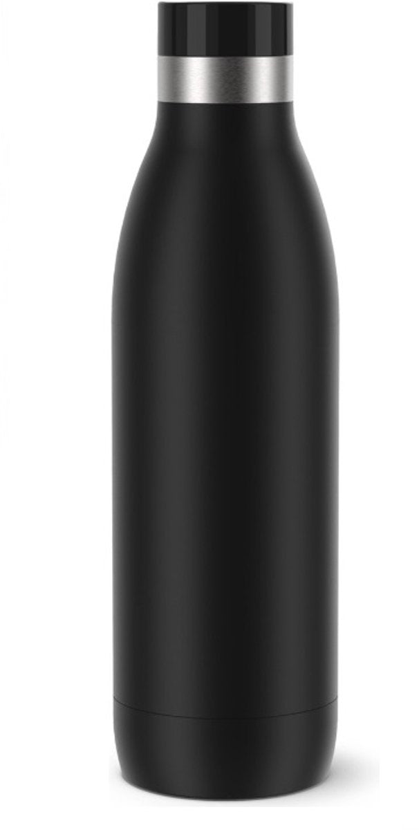 Tefal bludrop basic - bottiglia thermos - 0,7 l - nero - acciaio inossidabile - a tenuta stagna - adatto per bevande calde e fredde