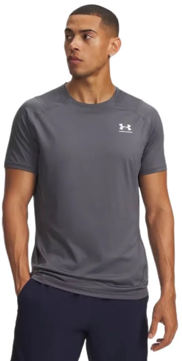Maglietta sportiva da uomo Under Armour UA HG Armor Fitted SS-Gry - Castlerock - Bianca