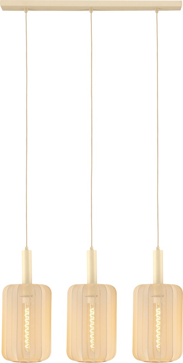 Lucide corina - hanglamp - 3xe27 - beige - japandi