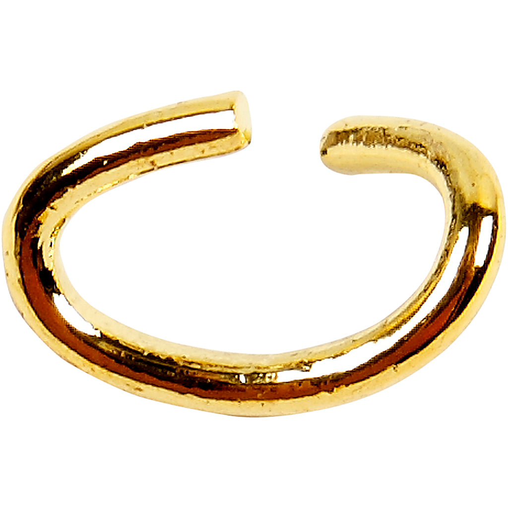 Anillo Creativ Company, ovalado, grosor 0,7 mm, chapado en oro, 50 piezas 1 caja