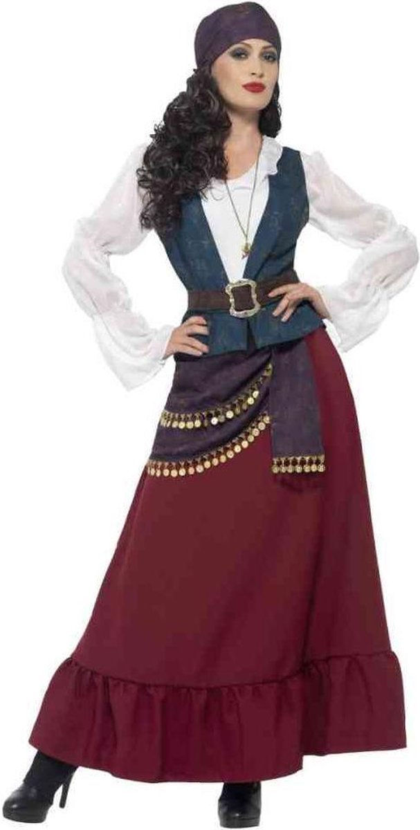 Smiffys - costume da bellezza da pirata bucaniere deluxe - m - multicolore