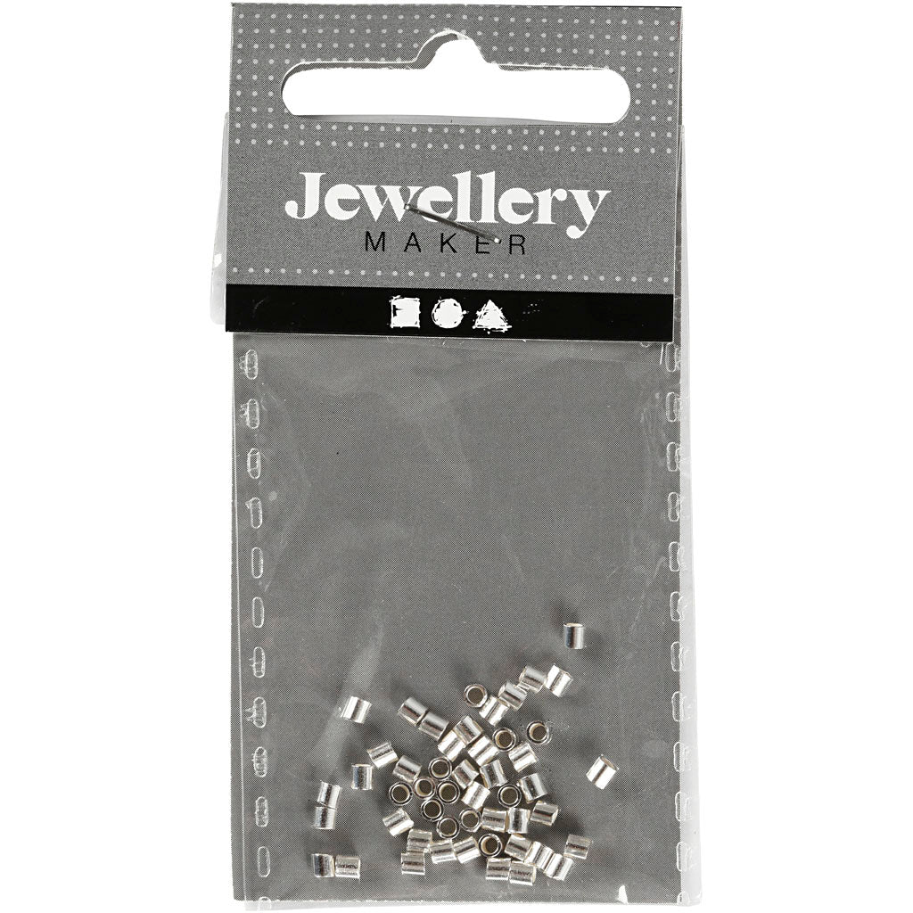 Creativ company cuentas engarzadas, d 2 mm, plata, 50 piezas 1 caja