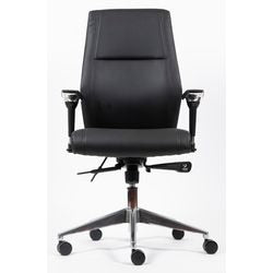 Silla de oficina London realspace cuero negro mecanismo sincronizado 5-8 horas