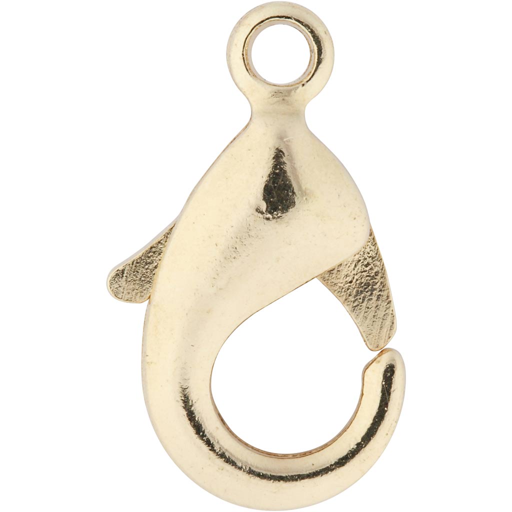 Mosquetones Creativ Company, l: 10,1 mm, chapados en oro, 100 piezas 1 caja