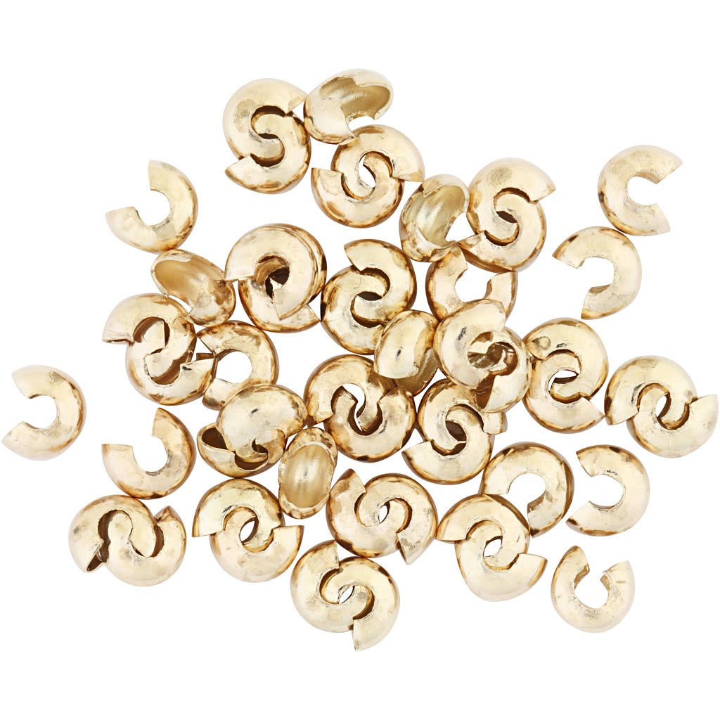 Custodia in metallo Creativ Company, d 5 mm, placcata oro, 500 pezzi 1 scatola