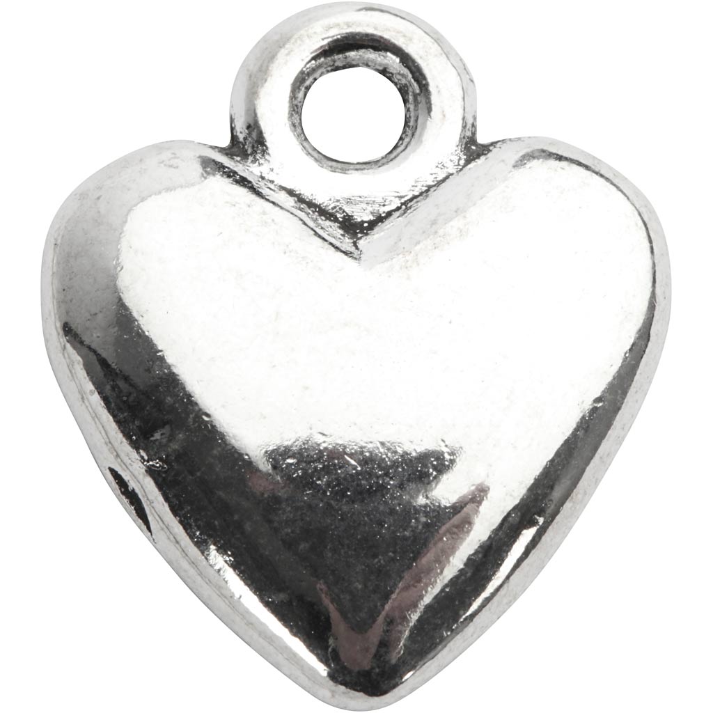 Creative Company Heart -Pendant Silver -Pliated Silver, 10st.