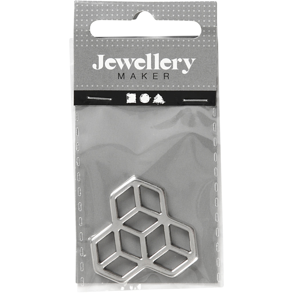 Ciondolo gioielli Creative Company, d 30 mm, placcato argento, 1 pezzo