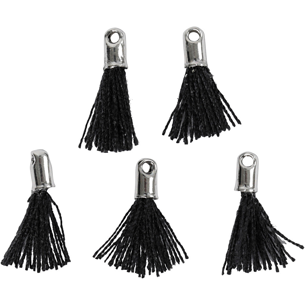 Borla Creativ company, l: 10 mm, medida agujero 1 mm, negro, 5 unidades 1 caja