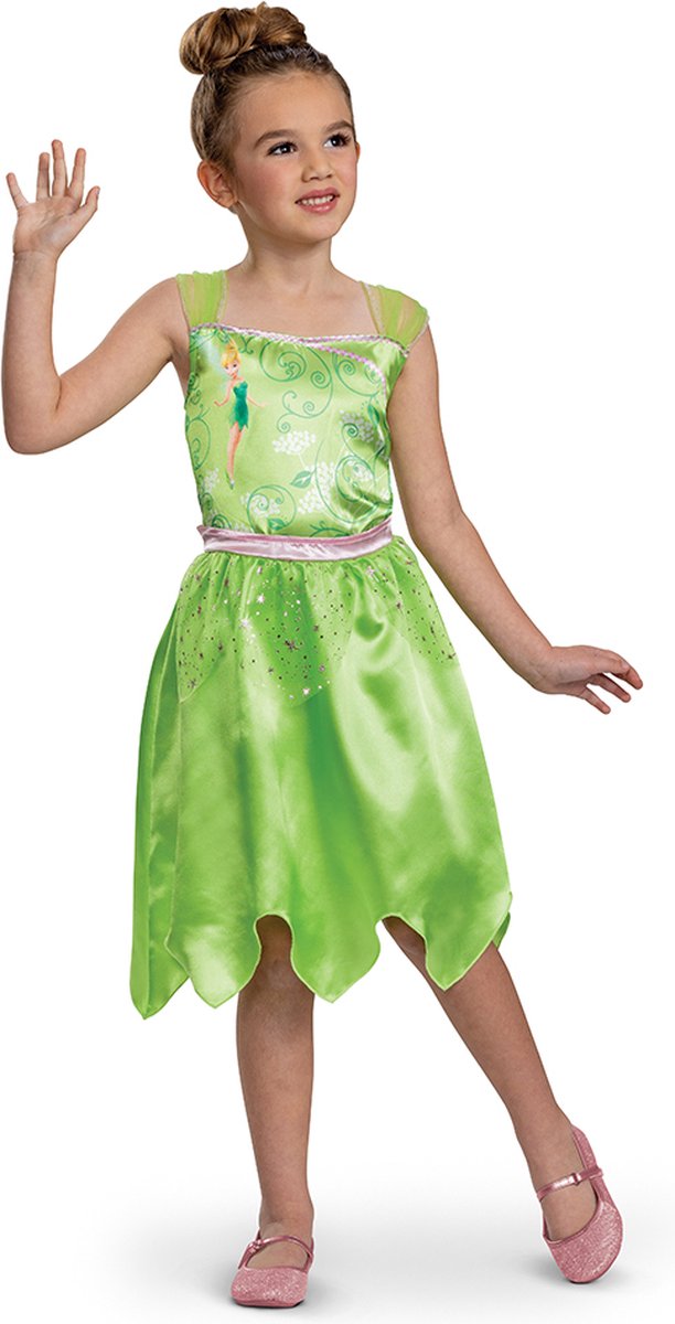 Disfraz disney - campanita, vestido campanita basic plus, talla s (5 - 6 años), niña