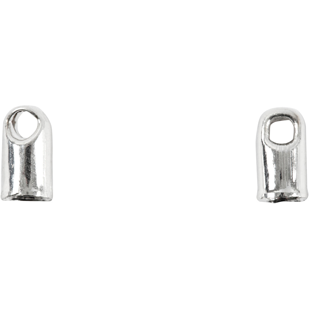 Creative Company End Cap, d 3,2 mm, argento placcato, 100 pezzo 1 scatola