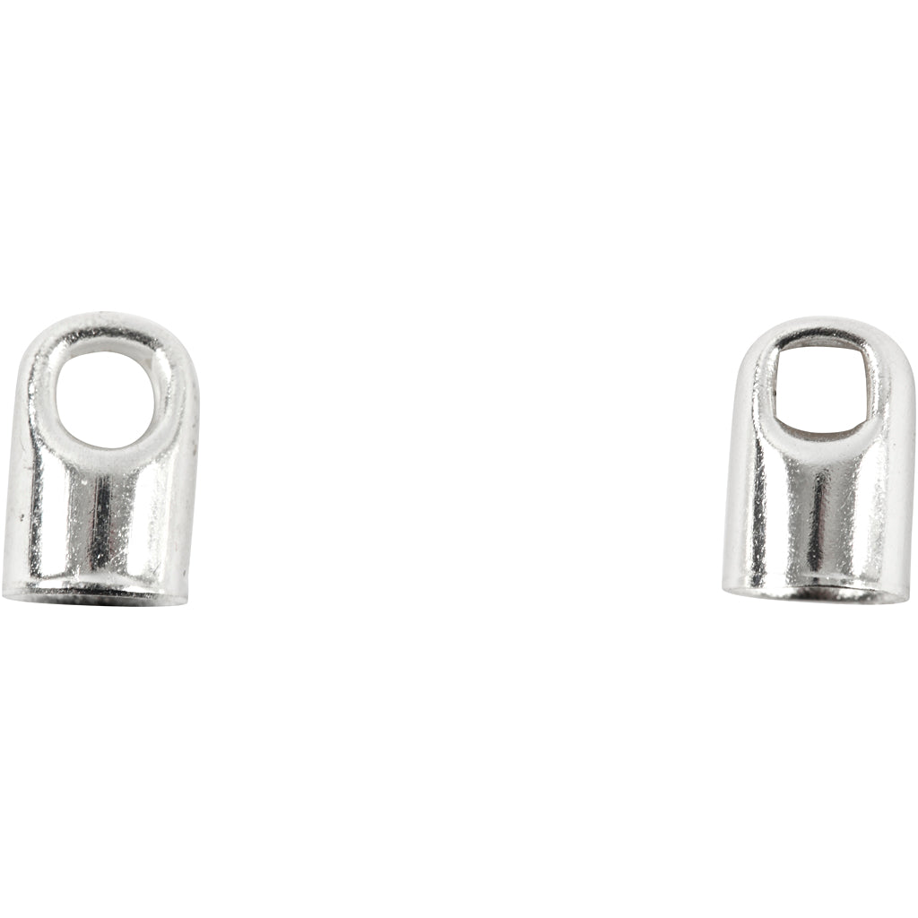 Creativ Company End Cap, L: 7 mm, D 4.5 mm, plata, 50 piezas 1 caja
