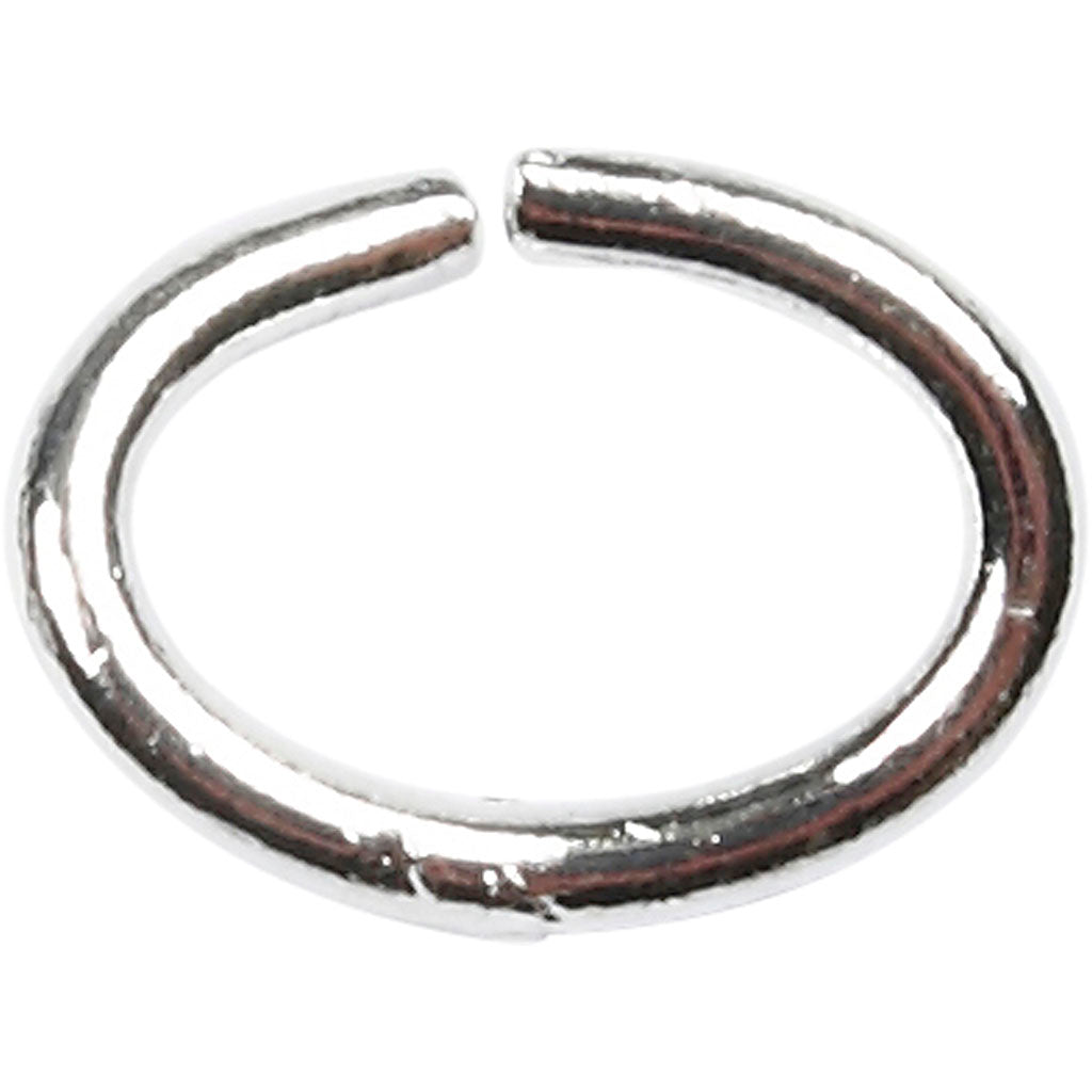 Anello Creative Company, ovale, spessore 1 mm, placcato argento, 40 pezzi 1 scatola