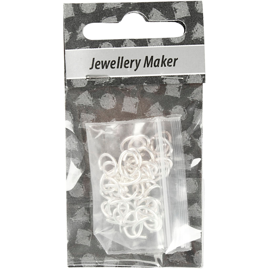 Anello Creative Company, ovale, spessore 1 mm, placcato argento, 40 pezzi 1 scatola